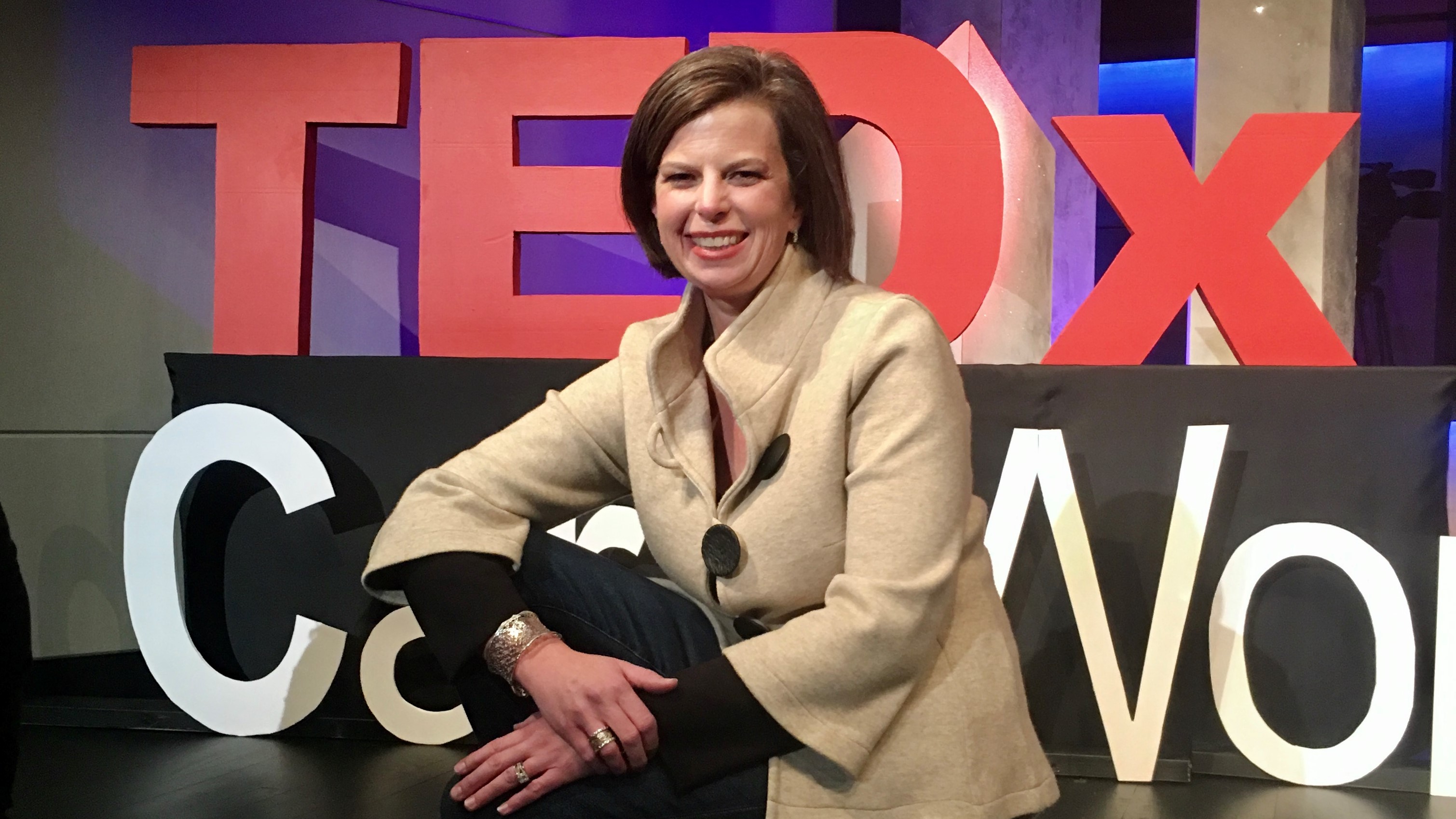 Michelle on stage at Tedx